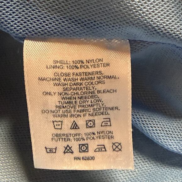 Men's Lands End Hooded Cream Colored Full Zip Windbreaker Size Large Zip Pockets - Picture 11 of 15